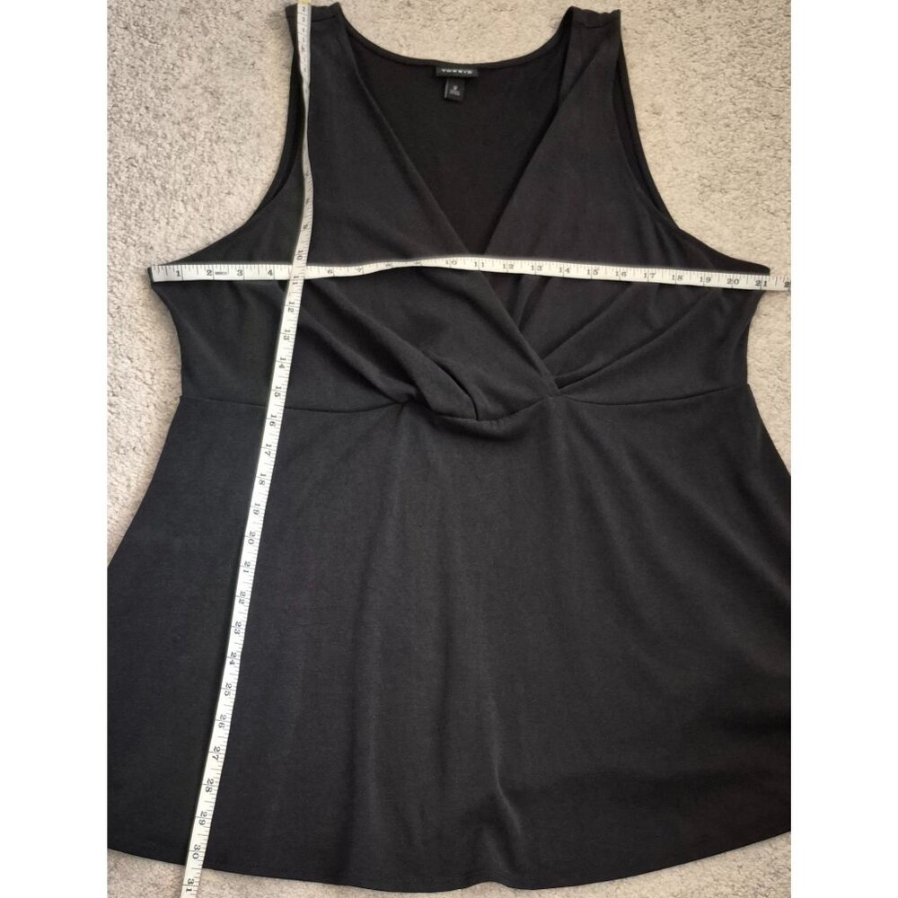 Torrid Black Surpice Neckline V Neck Sleeveless Modal Tunic Top Size 2X GUC - Picture 5 of 7